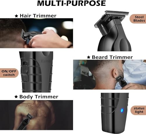 Kemei 2299 Barber Cordless Hair Trimmer 0mm Zero Gapped Carving Clipper  Professional Electric Finish Cutting Machine