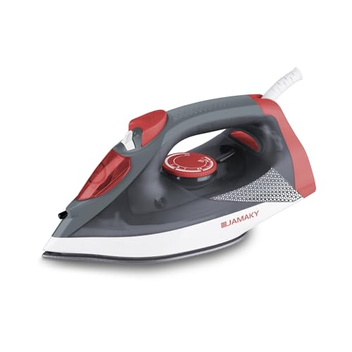 Jamaky 1102 Powerful 2200W Steam Iron for Clothes & Curtains – High-Pressure Steam, Anti-Drip, Anti-Calc, Fast Heating & Extra-Long Cord – Professional-Grade Ironing for Wrinkle-Free Fabrics jmk 1102