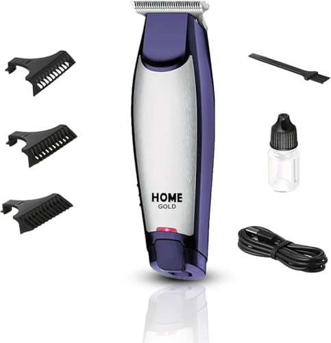 [B0FX1939KF] Home Gold Professional Hair Shaver & Clipper, with Carbon Steel Cutter, Safe Materials, 5W Power, 90 Min Runtime, and Indicator Light, HG-521