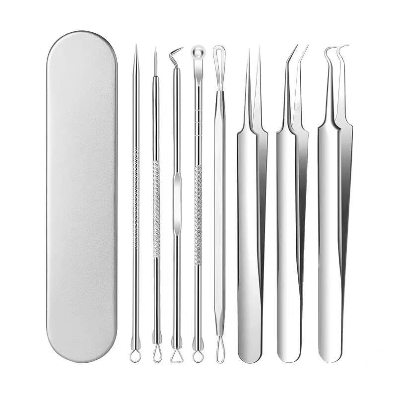 [B0G4J2HZ6Y] Stainless Steel Blackhead Remover Tools Pedicure Kit Acne Pimple Remover Needle Tools with Storage Box