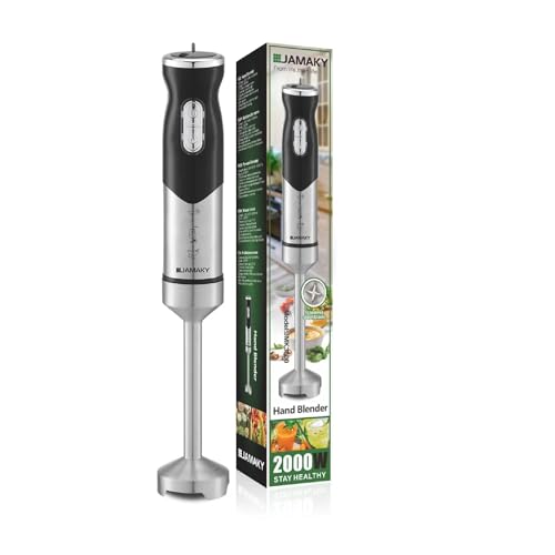 [B0FB2181JM] Jamaki Hand Blender 2000W Stainless Steel Multi Speed Sharp Blades - jmk 3009