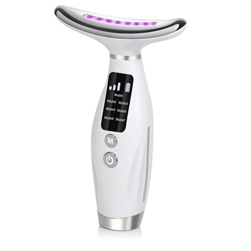 [B0G44RZXPX] جهاز تدليك الوجه والرقبة الكهربائي BeautyTech Pro 7 في 1 مع 7 مصابيح LED، جهاز متعدد الوظائف لمكافحة الشيخوخة للنساء، تقنية الاهتزاز الصوتي، تنظيف عميق وترطيب