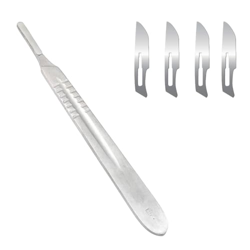 [B0FL1DW944] Dermaplaning Face Blade Set with Metal Handle with 4 Pieces Blades, Silver