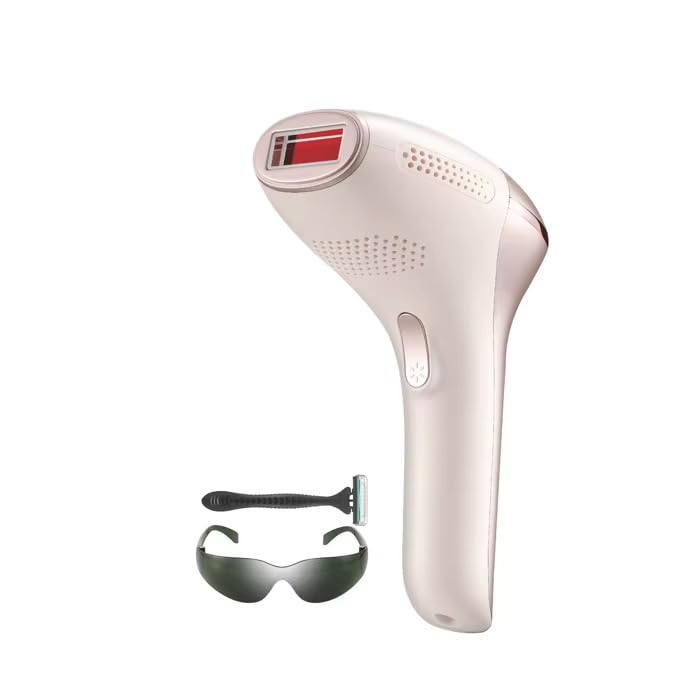 جهاز إزالة الشعر بالليزر المنزلي 70569، جهاز IPL لإزالة الشعر للوجه والجسم والبكيني، 99999 ومضة، 10 مستويات طاقة، شاشة LCD، مع نظارة وشفرة ومحول