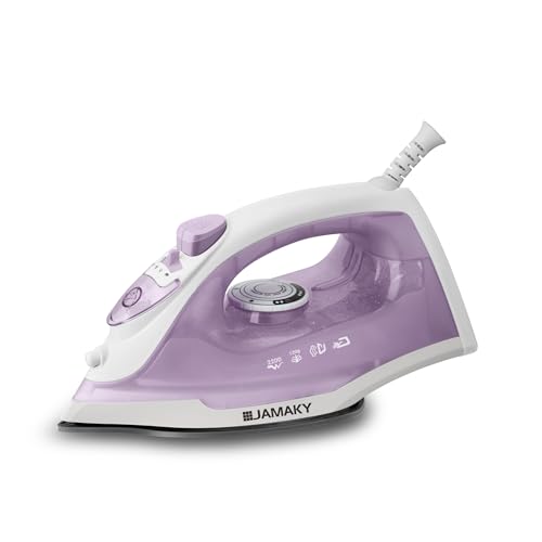 Jamaky 2200W Powerful Steam Iron for Clothes & Curtains – High-Pressure Steam, Anti-Drip, Anti-Calc, Fast Heating & Extra-Long Cord – Professional-Grade Ironing for Wrinkle-Free Fabrics