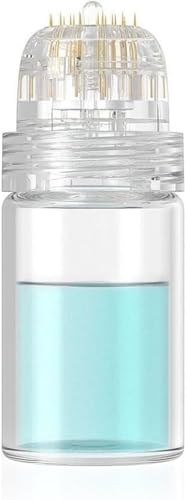 ديرما ستامب ذهبي للبشرة والشعر - أفضل ديرما ستامب تيتانيوم ذهبي بالإبر الدقيقة لمكافحة الشيخوخة لإدخال السائل العلاجي للطبقات العميقة، قابل لإعادة التعبئة والاستخدام