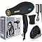 Politone Hair Dryer, 5000 Watt, 3 Temperature Levels, Black - PT-V1