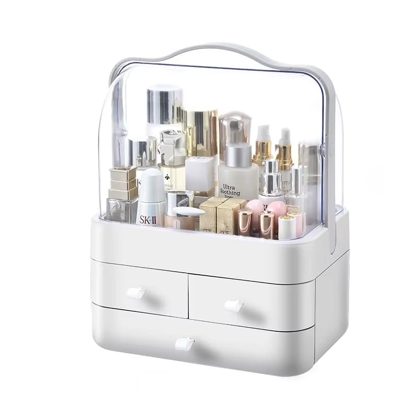 Makeup Organiser Cosmetic Storage Drawers, Skincare Organiser Beauty Storage Box for Dresser Bathroom Dustproof Waterproof, Gifts for Women