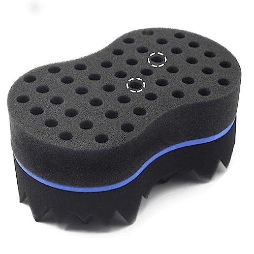 RioRand Hair Sponge Magic Barber Brush Twist Curl Dreads Locking Afro Coil Comb Care Tool - Light and Dark Gray