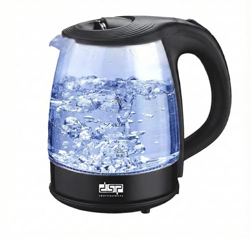 [B0G6VDHV5P] DSP Professional Glass Electric Kettle 1L, 1200W, Borosilicate Glass with Auto Shut-Off, Concealed Heating and Safety Lock