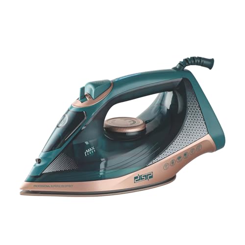 [B0GDQWRJNF] Electric Steam Iron 2200W, Ceramic Soleplate 22.5x12.2cm, 330ml Tank, 15-25g/min Steam Rate, KD1351