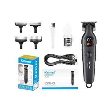 Kemei Km-1681 Slender Light Weight New Hair Clipper Carving Head Electrical Led Hair Trimmer 7000RPM for Barber Shop Appliance‏