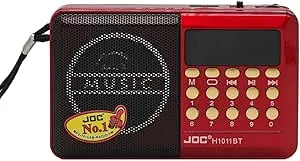 H1011BT JOC Portable Digital FM Radio with Bluetooth Music Player Support USB TF Card Red