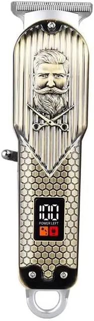 [B0GNHGPKSW] 280 Motorized Hair Clipper for Men, Vintage Beard Engraving, Digital Display, Includes 4 Combs, USB Cable, Cleaning Brush