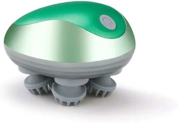 Electric Scalp Massager, 96 Point Head Massager, 4 Kneading Hands, Flexible Silicone Material