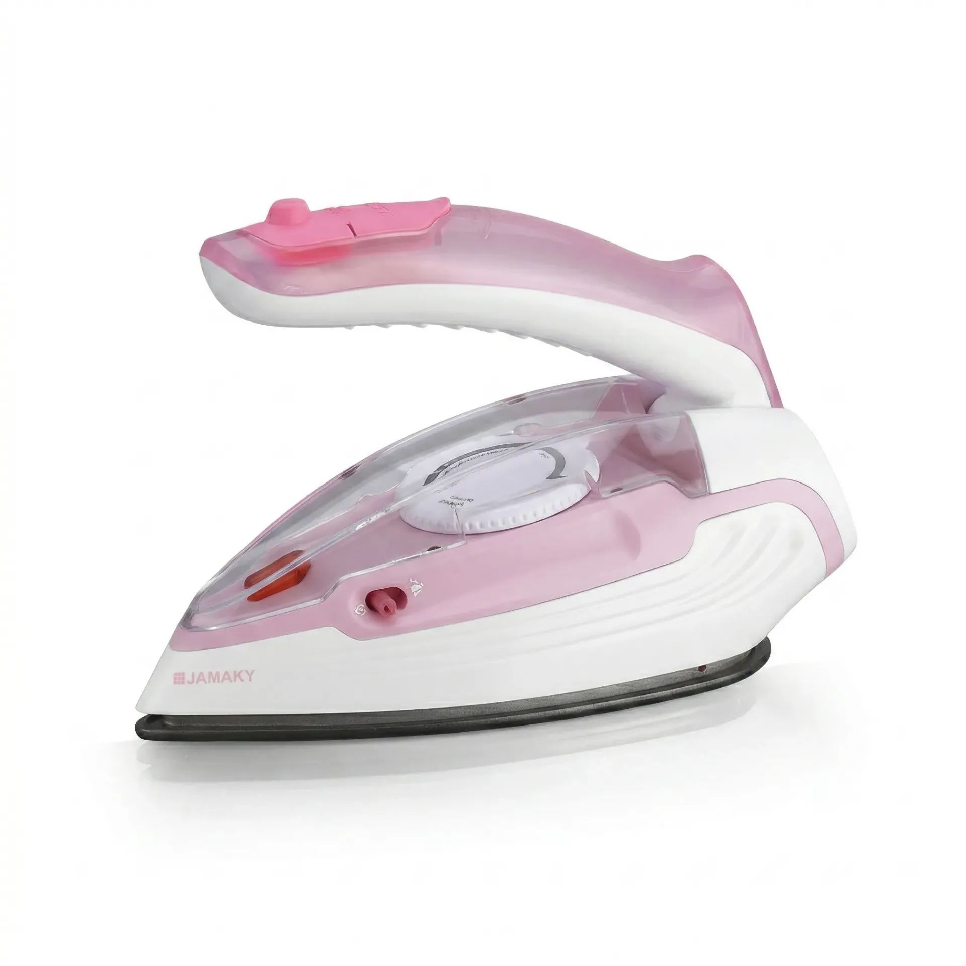 Jamaky Portable Travel Steam Iron 1100W, Foldable Handle Mini Iron with 80ml Water Tank, Adjustable Temperature, Overheat Protection, Supports Dry, Continuous & Burst Steam, Model JMK1108