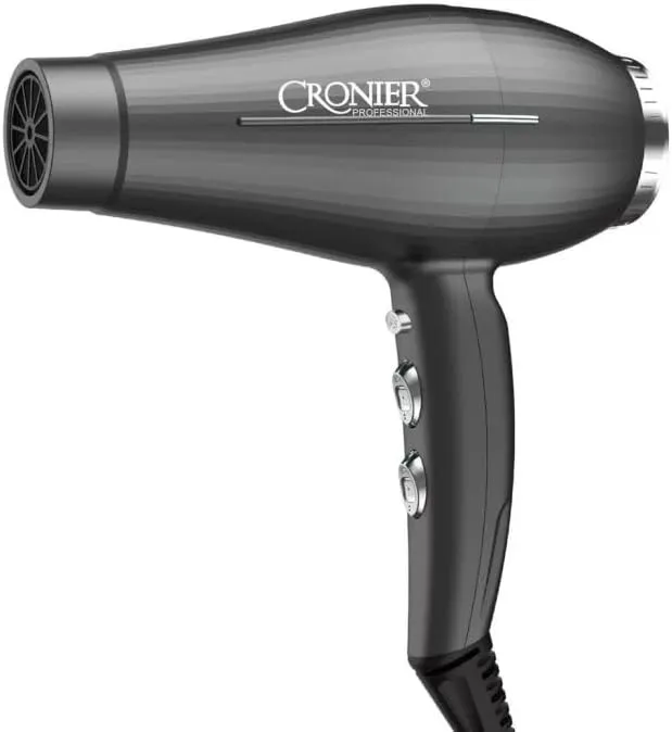 Professional Hair Dryer, Gray with Rose Gold Accents, with Accessories, for Home and Salon Use CR-8107